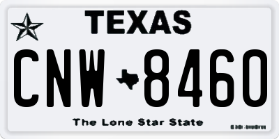 TX license plate CNW8460
