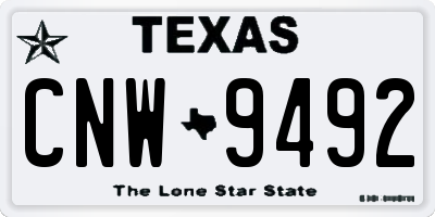 TX license plate CNW9492