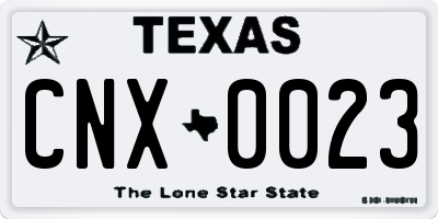 TX license plate CNX0023