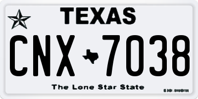 TX license plate CNX7038