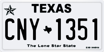 TX license plate CNY1351