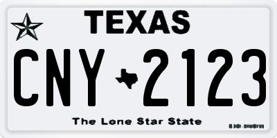 TX license plate CNY2123