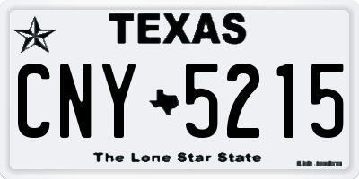 TX license plate CNY5215