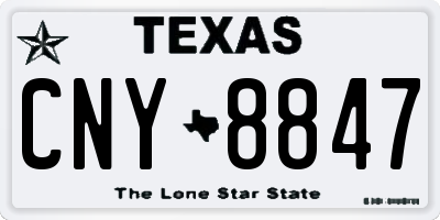 TX license plate CNY8847