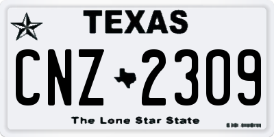 TX license plate CNZ2309