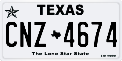 TX license plate CNZ4674