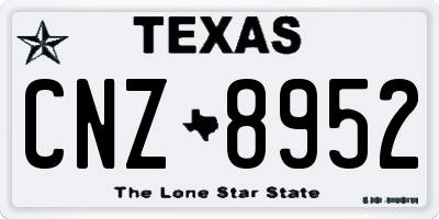 TX license plate CNZ8952