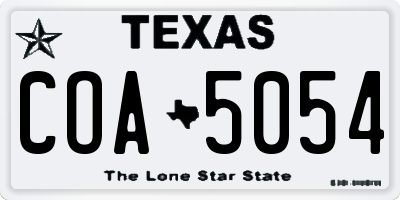 TX license plate COA5054