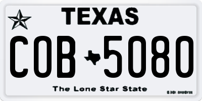 TX license plate COB5080