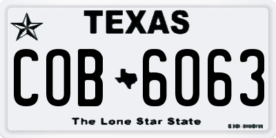 TX license plate COB6063
