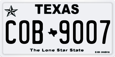 TX license plate COB9007
