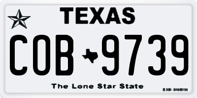 TX license plate COB9739