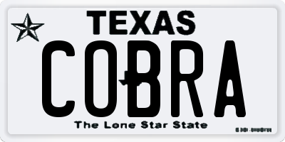 TX license plate COBRA