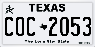TX license plate COC2053