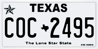 TX license plate COC2495