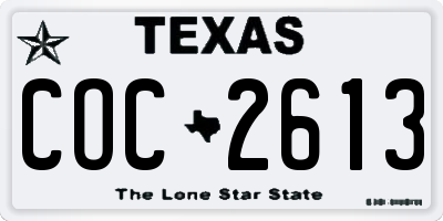 TX license plate COC2613