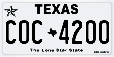 TX license plate COC4200