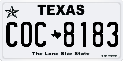 TX license plate COC8183