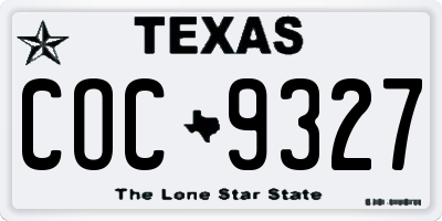 TX license plate COC9327