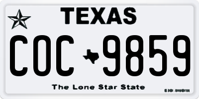 TX license plate COC9859