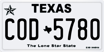 TX license plate COD5780