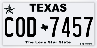 TX license plate COD7457