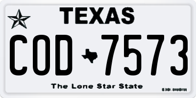 TX license plate COD7573