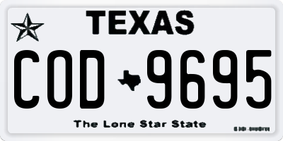 TX license plate COD9695