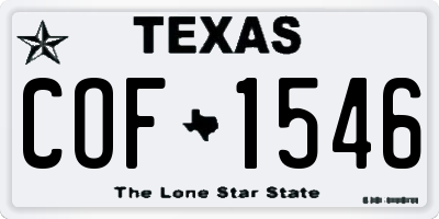 TX license plate COF1546