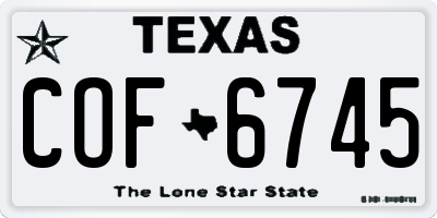 TX license plate COF6745