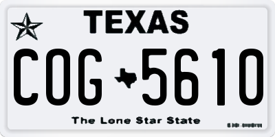 TX license plate COG5610