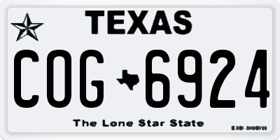 TX license plate COG6924