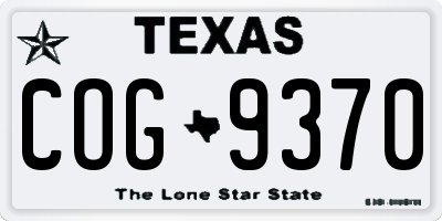 TX license plate COG9370