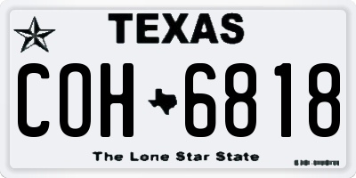 TX license plate COH6818