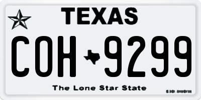 TX license plate COH9299