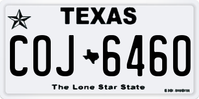 TX license plate COJ6460