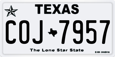 TX license plate COJ7957