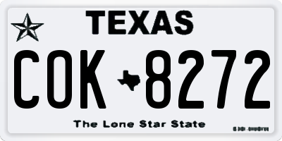 TX license plate COK8272