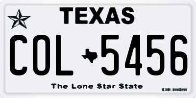 TX license plate COL5456
