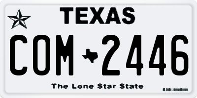 TX license plate COM2446