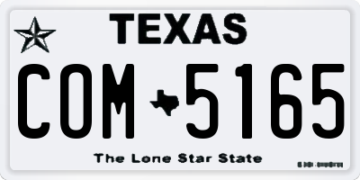 TX license plate COM5165