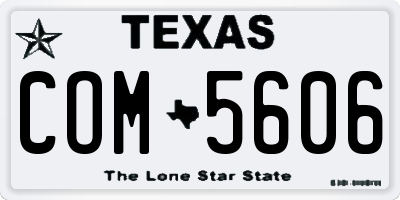 TX license plate COM5606