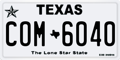 TX license plate COM6040