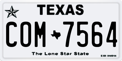TX license plate COM7564