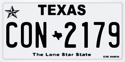 TX license plate CON2179