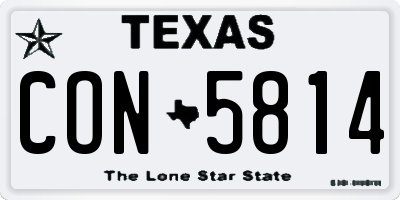 TX license plate CON5814