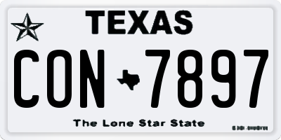 TX license plate CON7897