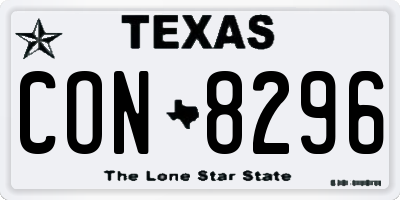 TX license plate CON8296