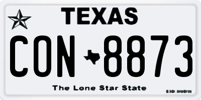 TX license plate CON8873