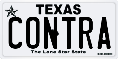 TX license plate CONTRA